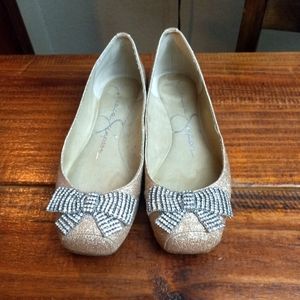 Jessica Simpson pink sparkly flats size7